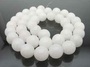 10mm White Jade Round Beads 15.5" natural [10b40]