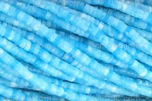 6mm Aquamarine Heishi Beads 15.5" dyed quartz [h4r75-6]