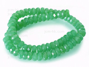 6mm Green Jade Faceted Rondelle Beads 15.5" natural [h6b15-6]