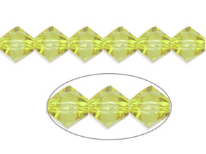 6mm Champagne Glass Faceted Bicone About 50 Bead 11" [uc22a9]