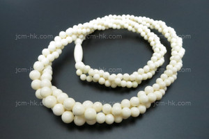4-6mm Buffalo Bone 3-Row Necklace 17" [z1869]