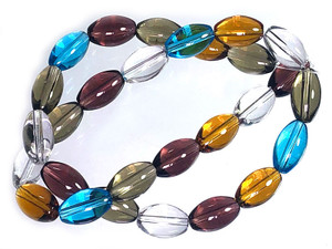 8x14mm Mix Quartz Rice Beads 15.5" synthetic [u74x]