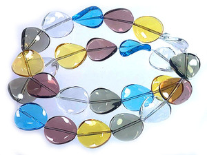 16mm Mix Quartz Twisted Beads 15.5" synthetic [u87x]