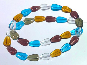 8x12mm Mix Quartz Tear Drop Beads 15.5" synthetic [u88x]