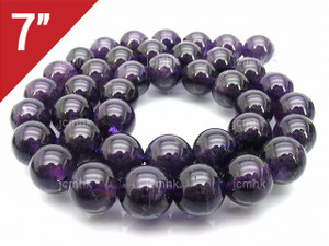 12mm Amethyst Round Loose Beads About 7" dyed quartz [i12d11]