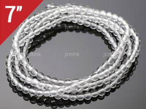 4mm Rock Crystal Round Loose Beads About 7" natural [i4r5]