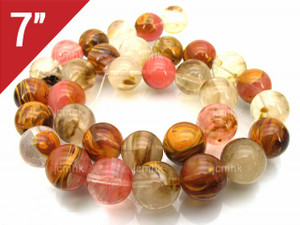 6mm Fire Cherry Quartz Round Loose Beads About 7" synthetic [i6a46]
