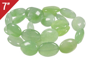 14x16mm New Jade Puff Oval Loose Beads 7" [is348]