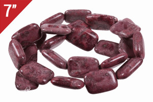 12x16mm Red Leopard Skin Puff Rectangle Loose Beads 7" [is8b41-12]