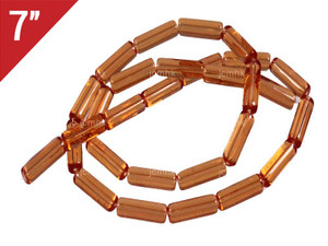 4x13mm Citrine Tube Loose Beads 7" synthetic [iu78a7]