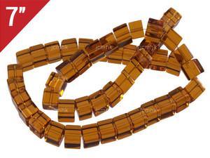 8x8mm Citrine Cube Loose Beads 7" synthetic [iu80a7]
