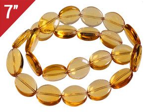 13x18mm Citrine Puff Oval Loose Beads 7" synthetic [iu84a7]