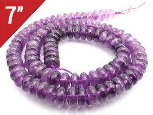 8mm Amethyst Rondelle Loose Beads 7" synthetic [iu90a6]