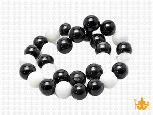 10mm Black White Obsidain Round Beads 15.5" dyed [10x9]