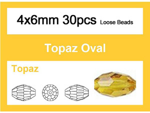 4x6mm Champagne Crystal Faceted Rice Loose Beads 30pcs. [iuc11a9]