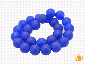 10mm Matte Blue Quartz Round Beads 15.5" synthetic [10a36m]