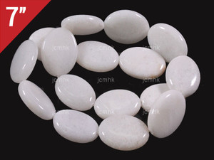 20x26mm White Jade Oval Loose Beads 7" [iwa285]