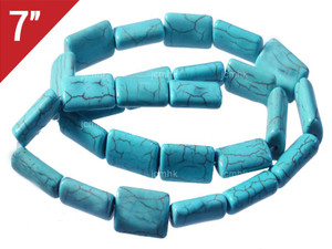 10x14mm Blue Howlite Pillow Loose Beads 7" [iwa291]