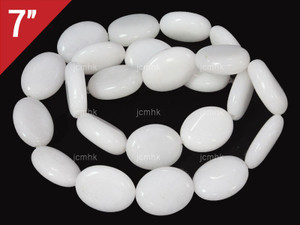 13x18mm White Jade Oval Loose Beads 7" [iwa298]