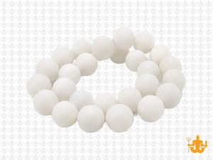 10mm Matte White Quartz Round Beads 15.5" [10a76m]