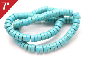 8mm Blue Turquoise Heishi Loose Beads 7" [it3b8h]