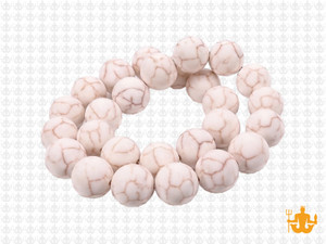 10mm Matte White Turquoise Round Beads 15.5" stabilized [10d23m]