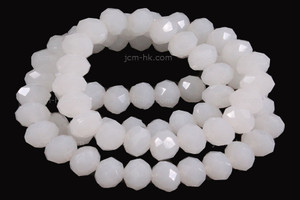 8x6mm Snow Quartz Faceted Rondelle Beads 15.5" [h6b40-8]
