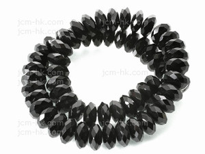 6mm Onyx Obsidian Faceted Rondelle Beads 15.5" [h6b65-6]