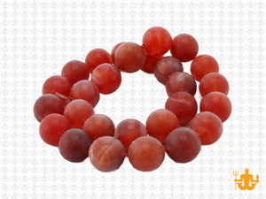 10mm Matte Red Banded Agate Round Beads 15.5" heated [10f20m]