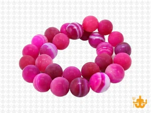 10mm Matte Rose Banded Agate Round Beads 15.5" dyed [10f21m]