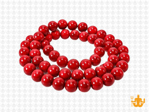 6mm Red Magnesite Round Beads 15.5" [6tr]