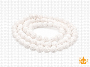 6mm Volcano White Lava Round Beads 15.5" natural [6kw]