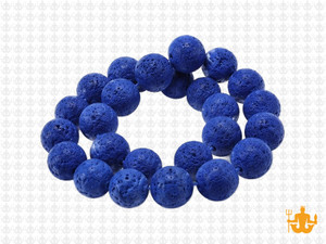 10mm Volcano Lapis Lava Round Beads 15.5" dyed [10kl]
