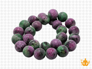 10mm Matte China Ruby Zoisite Round Beads 15.5" dyed [10r1m]