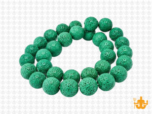 10mm Volcano Green Lava Round Beads 15.5" dyed [10kg]