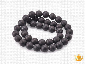 8mm Matte Black Magnesite Round Beads 15.5" [8tkm]