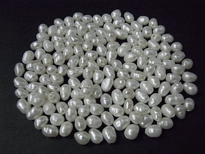 4-5mm Rice Freshwater Pearl 14-15" Orange A Grade Lustre [p5bh]
