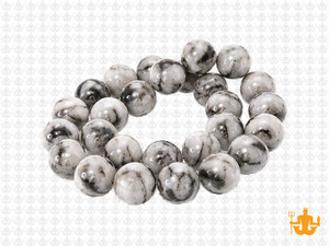 10mm Zebra Agate Round Beads 15.5" natural [10r43a]