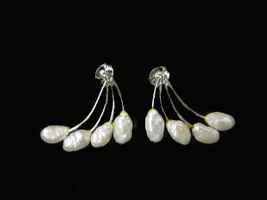 925 Sterling Silver Setting 22mm Freshwater Pearl Earring , A Grade Lustre [p203c]