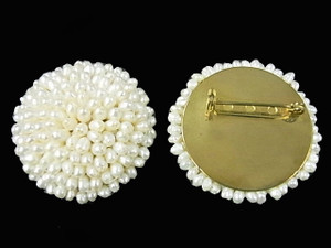 45mm Freshwater Pearl Sun Flower Brooch , AA Grade Lustre [p204d]