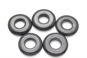 20mm Black Onyx Donut Beads 2pcs. [y906a]