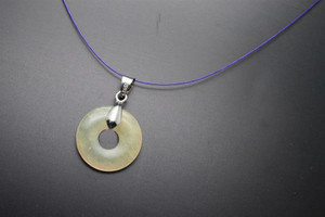 25mm New Jade Donut Pendant 1pc. [y911bp]