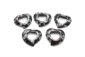 20mm Snowflake Heart in Heart Donut Beads 2pcs [y920b]