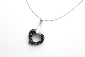 20mm Snowflake Heart in Heart Donut Pendant 1pc. [y920bp]