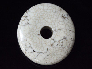 40mm White Turquoise Donut Beads 2pcs. [y941b]