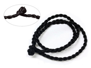 2mm Black Satin Rope Cord 17" with knot closure 2pcs. [y937a]