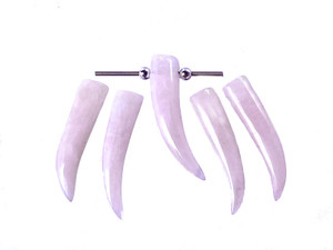 30mm Rose Quartz Horn Beads 2pcs. wIth 3mh Hole [y941a]