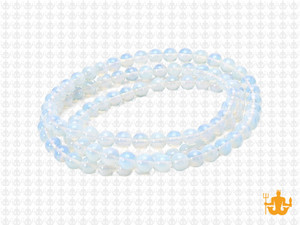 4mm Moonstone Opalite Round Beads 15.5" synthetic [4a43]