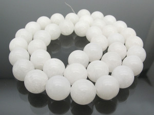 12mm White Jade Round Beads 15.5" natural [12b40]