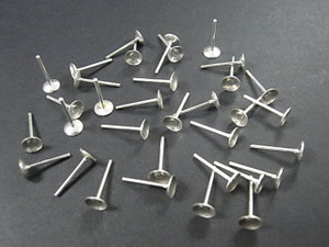 925 Sterling Silver 4mm Cup Earstud 4pcs. [y700g]